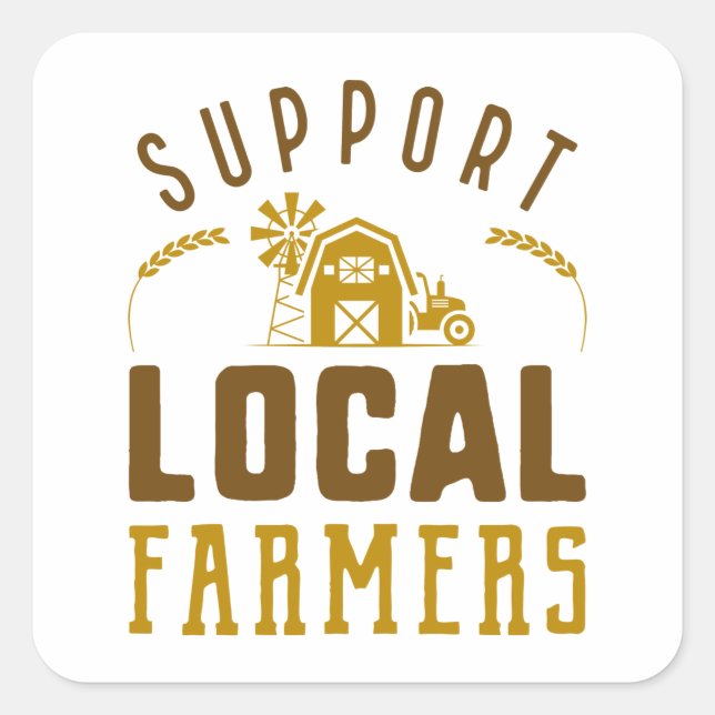 Support Local Farmers Square Sticker (Front)