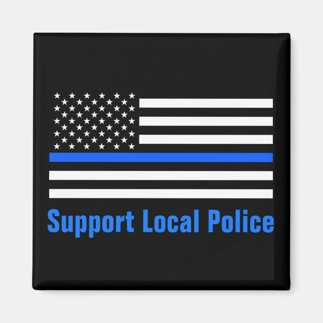 Support Local Police Thin Blue Line Magnet (Front)