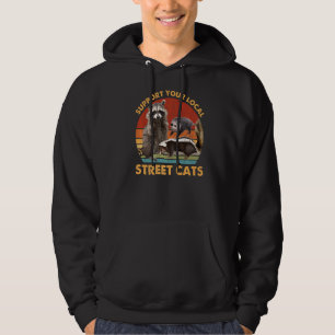Support Local Street Cats! Racoon Skunk Hoodie