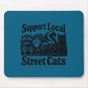 Support local street cats team trash opossum mouse mat