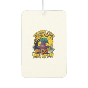 Support Local Witches Halloween Cat Witch Hat Pump Car Air Freshener