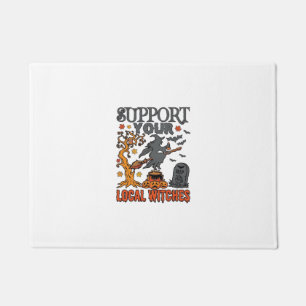 Support Local Witches Halloween Witch Cauldron Pum Doormat