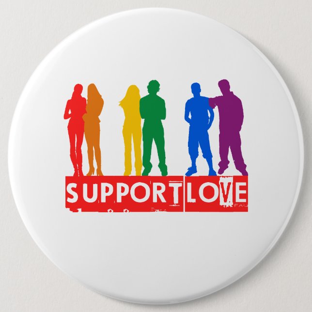 Support Love 6 Cm Round Badge (Front)