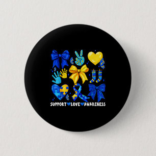 Support love awareness 321 down syndrome day men 6 cm round badge