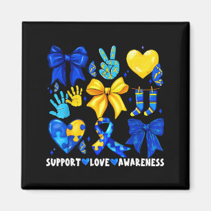 Support love awareness 321 down syndrome day men magnet