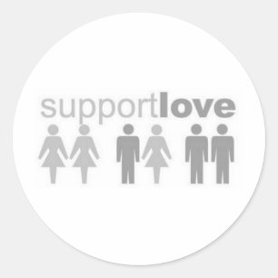 support-love classic round sticker