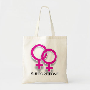 Support Love Female Symbols Lesbian Love Tote Bag