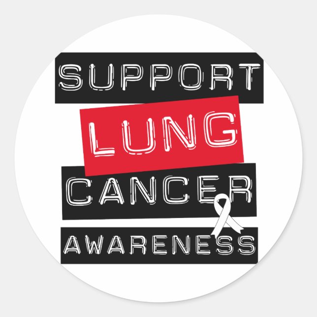 Support Lung Cancer Awareness Classic Round Sticker (Front)