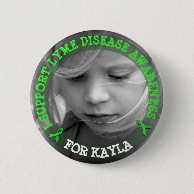 Support Lyme Disease Awareness Personalised Button (Front)