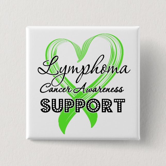 Support Lymphoma Awareness 15 Cm Square Badge (Front)