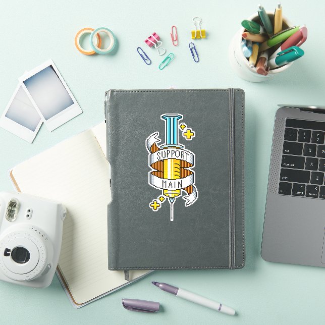 Support Main Gamer Yellow Pixel Art Syringe (iPad Cover)