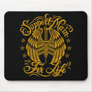 Support Main Yellow Syringe Wings Mouse Mat