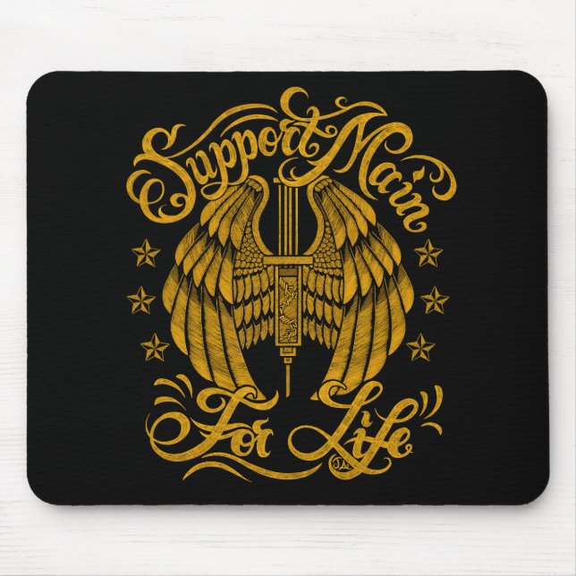 Support Main Yellow Syringe Wings Mouse Mat (Front)