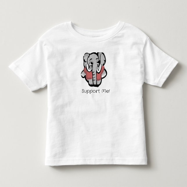 Support Me Elephant Toddler T-Shirt (Front)