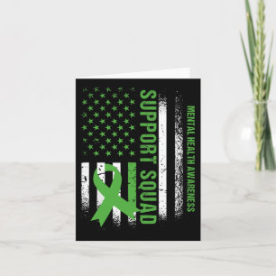 Support Mental Health Squad Awareness Us Flag Gree Card