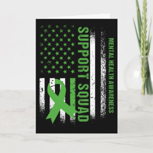 Support Mental Health Squad Awareness Us Flag Gree Card