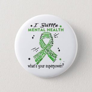 Support Mental Health Warrior Gifts 6 Cm Round Badge