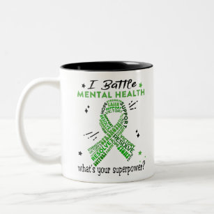 Support Mental Health Warrior Gifts Two-Tone Coffee Mug