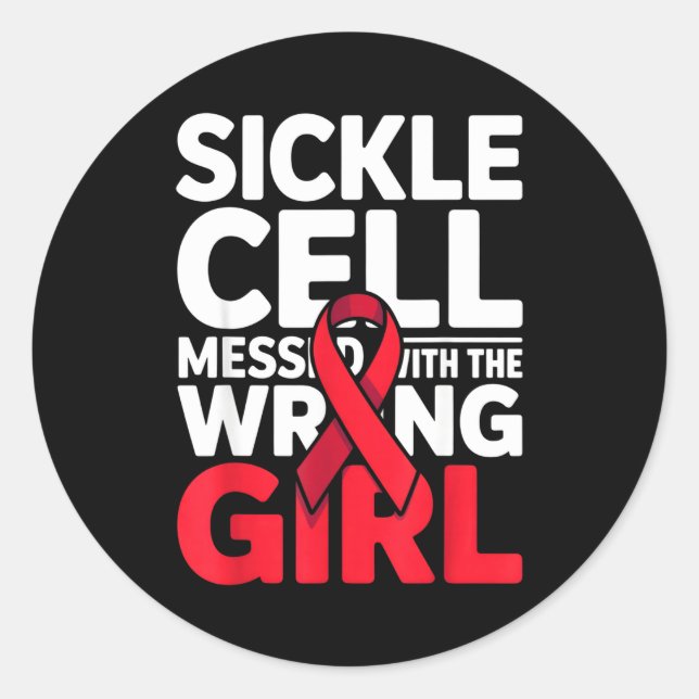 Support Messed Wrong Sickle Warrior Cell Classic Round Sticker (Front)