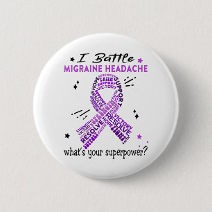 Support Migraine Headache Warrior Gifts 6 Cm Round Badge