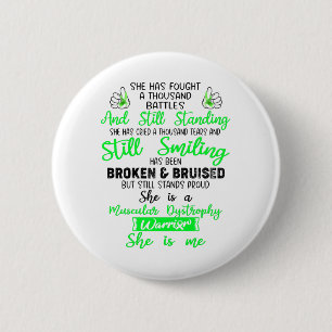 Support Muscular Dystrophy Warrior Gifts 6 Cm Round Badge