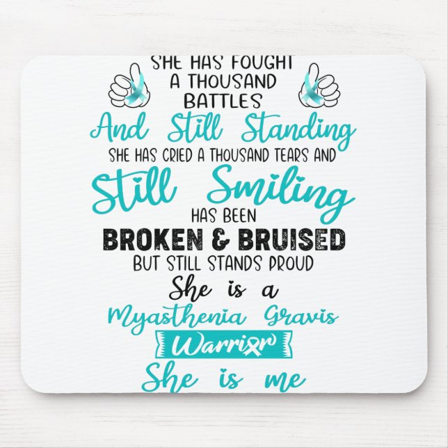 Support Myasthenia Gravis Warrior Gifts Mouse Mat (Front)
