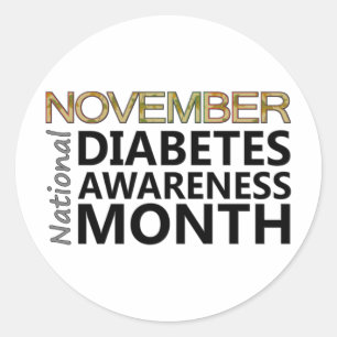 Support National Diabetes Awareness Month November Classic Round Sticker