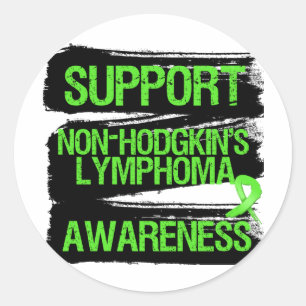 Support Non-Hodgkins Lymphoma Awareness Grunge Classic Round Sticker