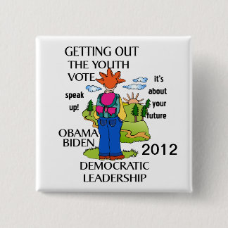 SUPPORT OBAMA 2012 15 CM SQUARE BADGE