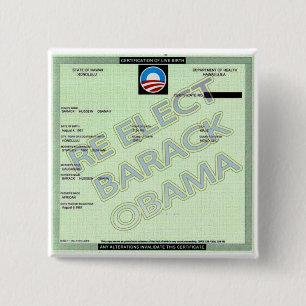 SUPPORT OBAMA BIRTH CERTIFICATE BUTTON