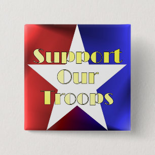 Support Our Troops 15 Cm Square Badge