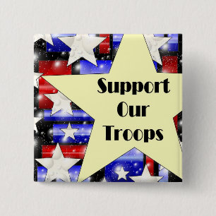 Support Our Troops 15 Cm Square Badge