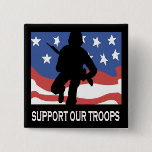 Support Our Troops 15 Cm Square Badge