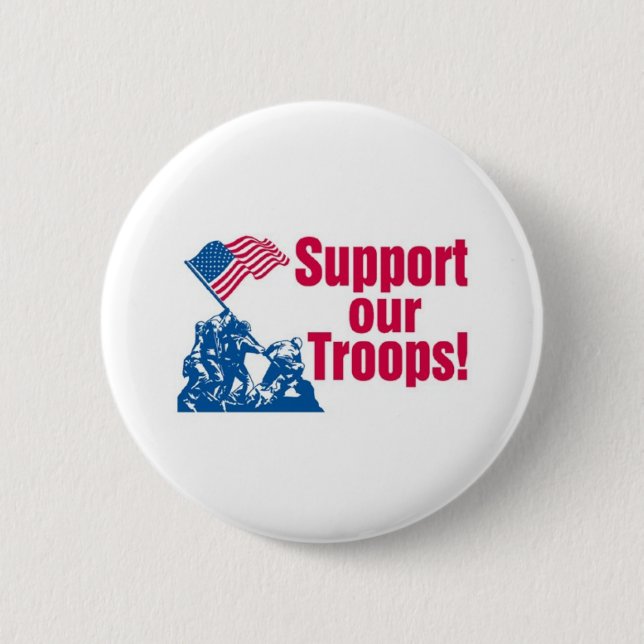 Support our Troops 6 Cm Round Badge (Front)