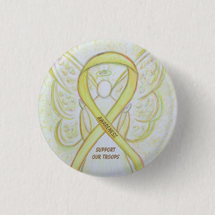 Support Our Troops Awareness Ribbon Angel Pin
