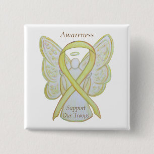Support Our Troops Awareness Ribbon Angel Pin