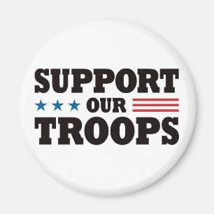 Support Our Troops - Black Magnet