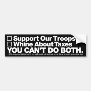 “Support Our Troops” Bumper Sticker, White on Sticker