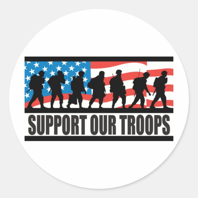 Support Our Troops Classic Round Sticker (Front)