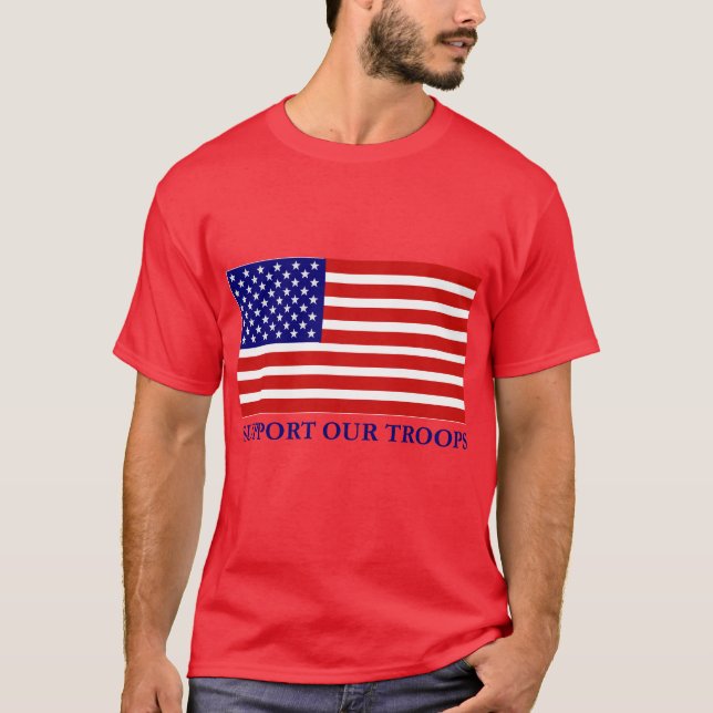 Support Our Troops Flag Mens T-shirt (Front)