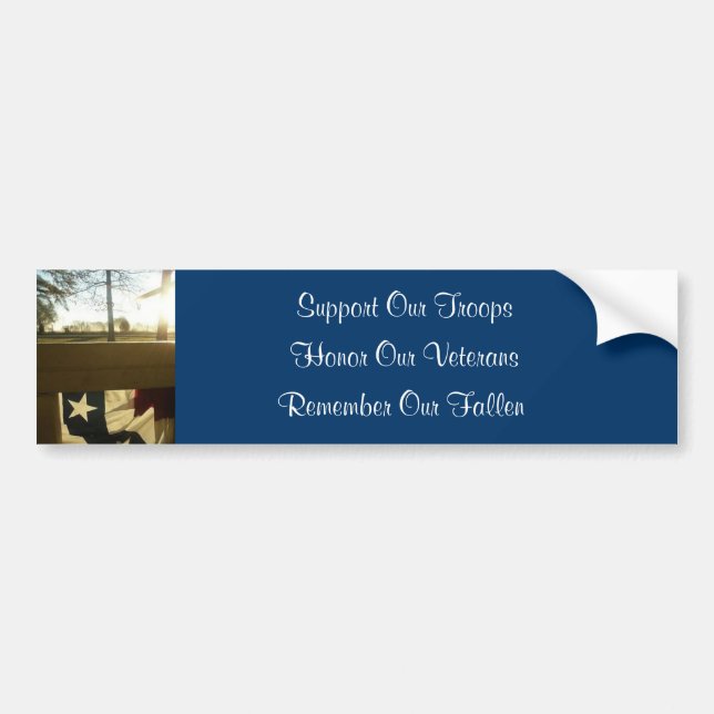 Support our troops, honour our veterans bumper sticker (Front)
