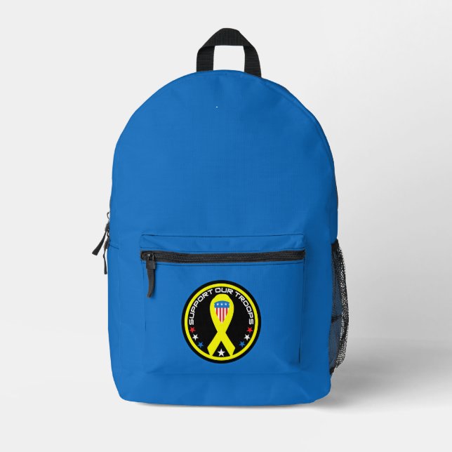 Support Our Troops Patriotic Printed Backpack (Front)