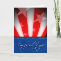 Support Our Troops, Proud of You, Hero Card