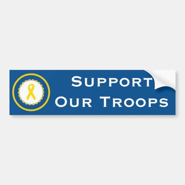Support Our Troops Ribbon Bumper Sticker (Front)