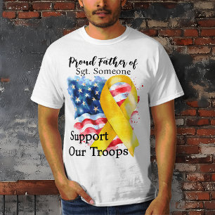 Support Our Troops Yellow Awareness Ribbon T-Shirt