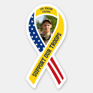 Support Our Troops Yellow Ribbon Flag Custom Photo