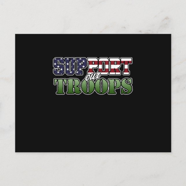 Support Our Veteran Troops Happy Veterans Day Announcement Postcard (Front)