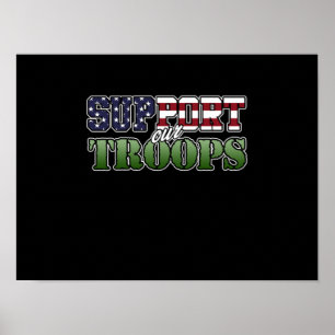 Support Our Veteran Troops Happy Veterans Day Poster