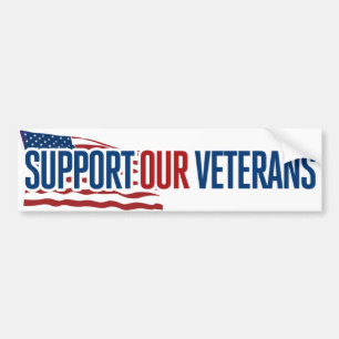 Support Our Veterans Memorial Day Veteran's Day Bumper Sticker