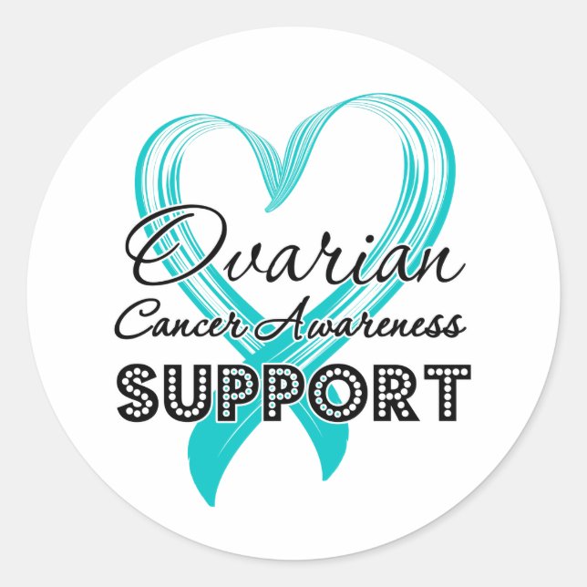 Support Ovarian Cancer Awareness Classic Round Sticker (Front)